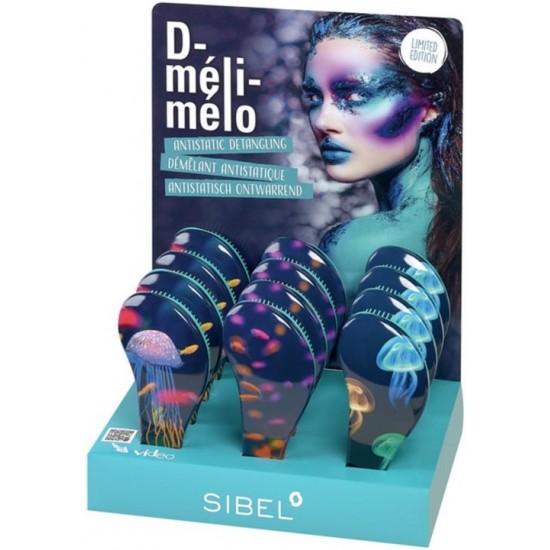 Четка за коса антистатична Sibel D-Meli-Melo Aqua 